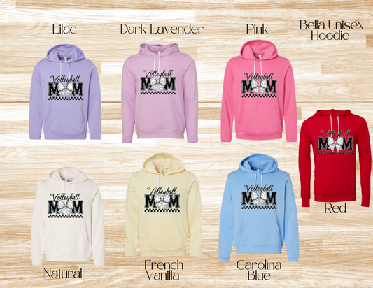 Volleyball Mom Bow Bella Hoodie