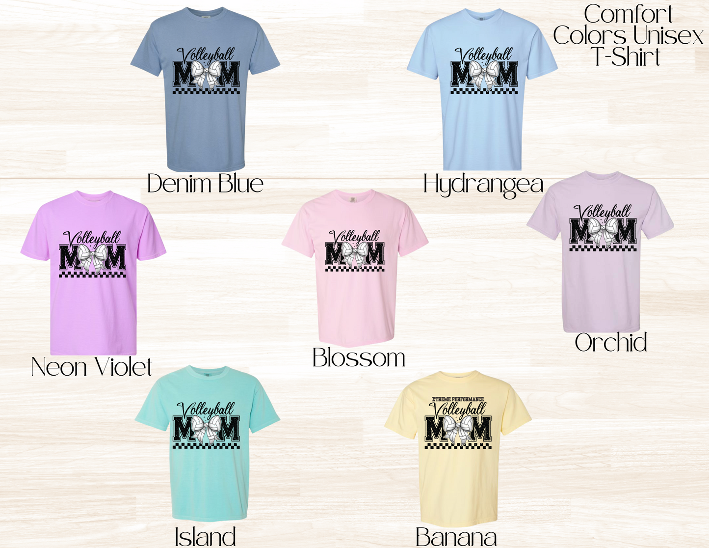 Vball Mom Bow Comfort Colors T-Shirt