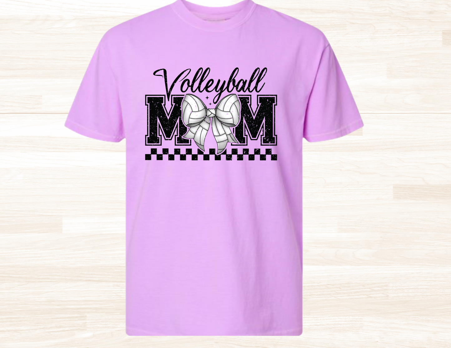 Vball Mom Bow Comfort Colors T-Shirt