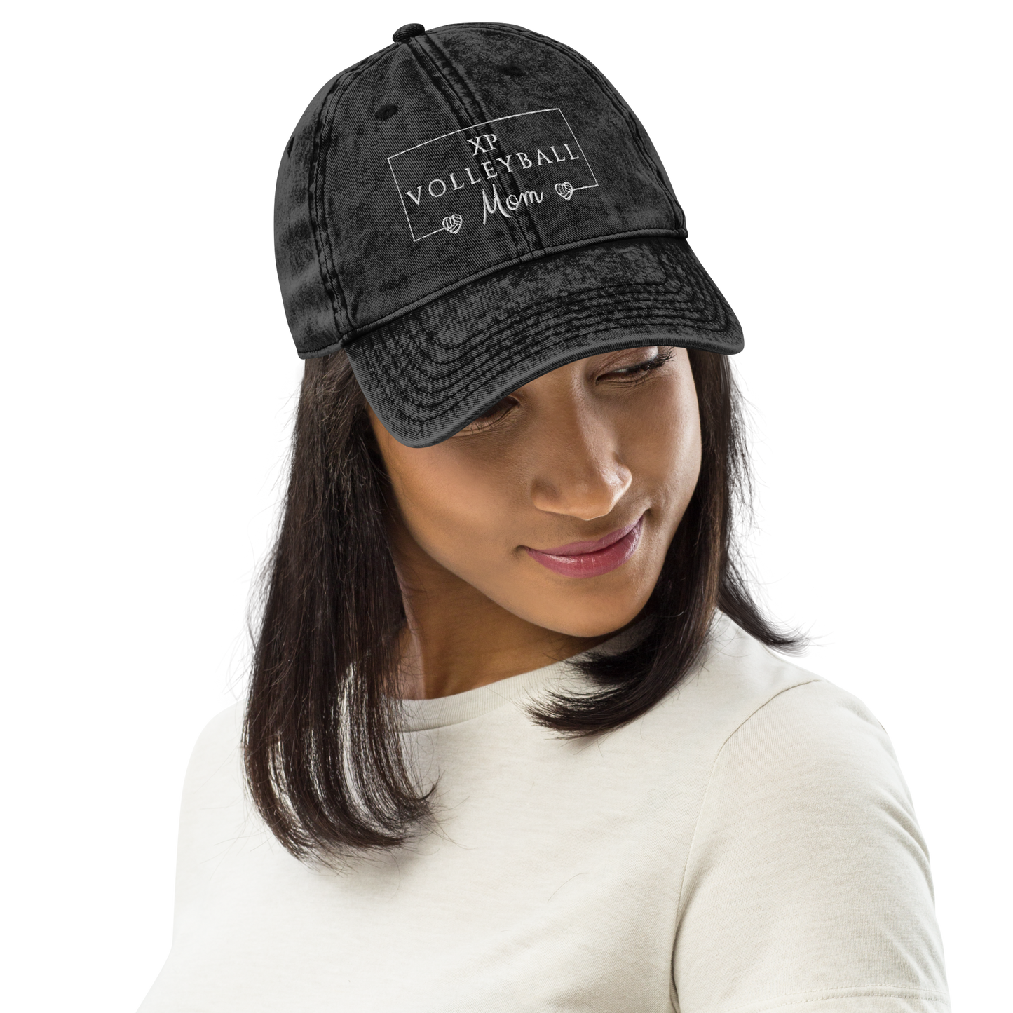 XP Embroidered Distressed Volleyball Mom Hat
