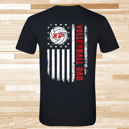 XP Volleyball Dad Double Sided Flag T-Shirt *Tall Options*Customizable