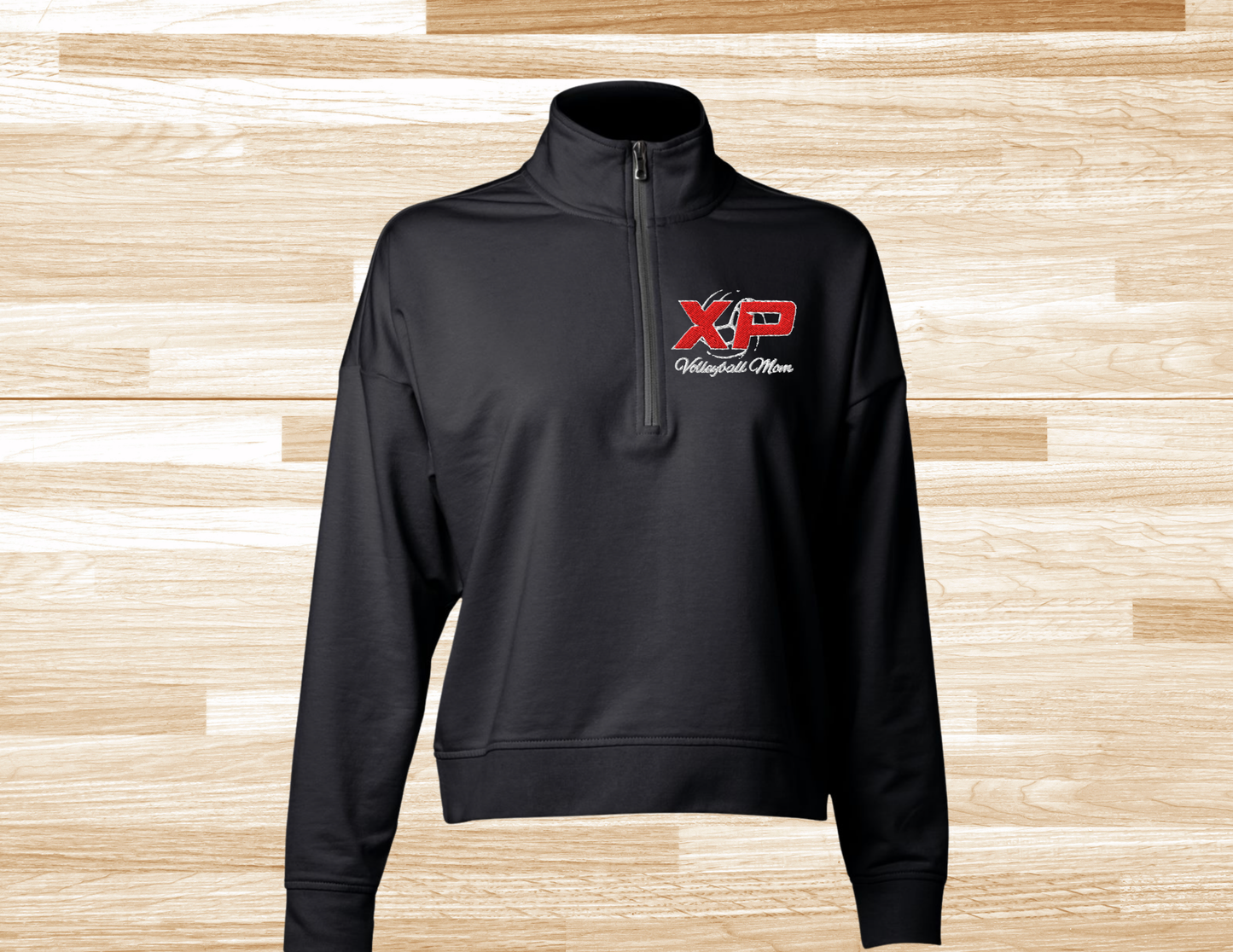 1/4 ZIP Independent Sweatshirt Volleyball Mom Embroidered