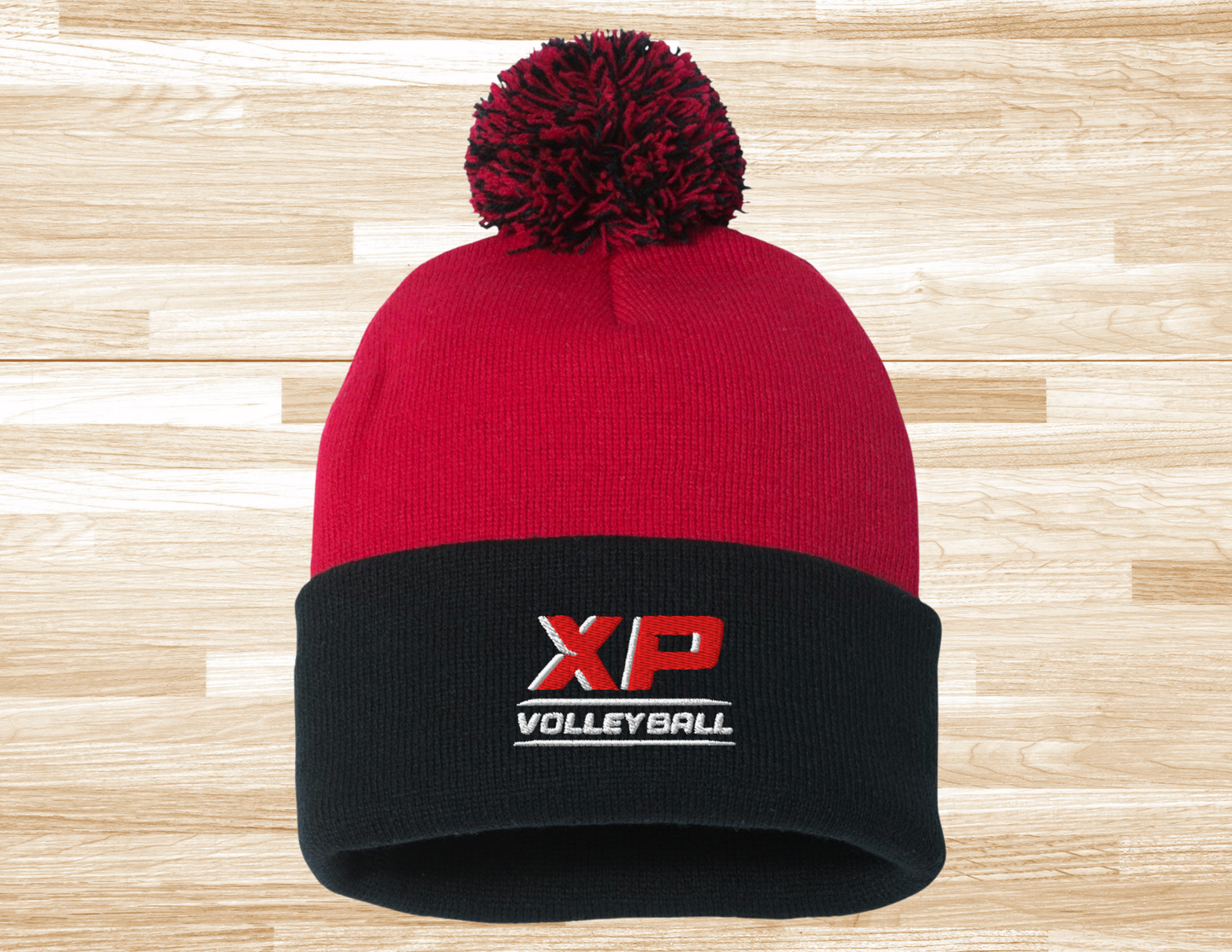 XP Original Black and Red Pom Winter Hat