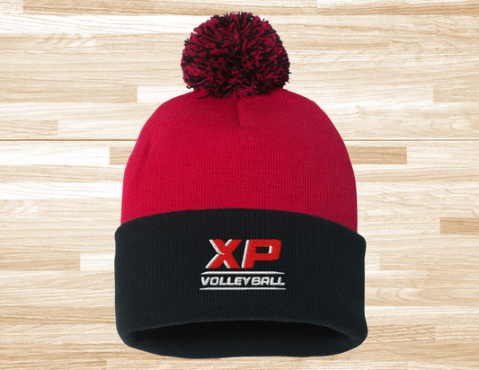 XP Original Black and Red Pom Winter Hat